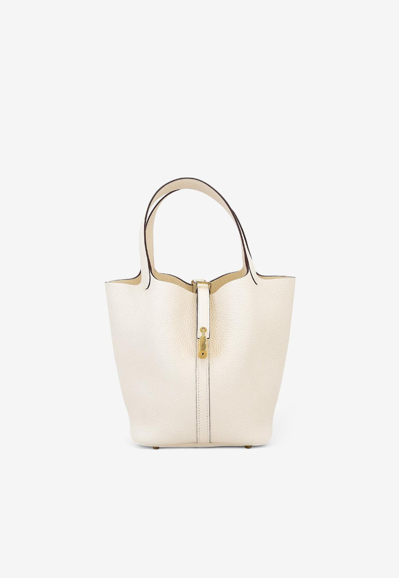 Hermès Picotin Lock 18 Tote Bag in Craie Clemence with Gold Hardware Craie HPL18TBCCGH