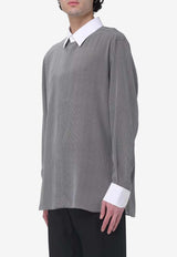 Tom Ford Geometric-Print Silk Shirt Gray HRBF04-S0206 NWA