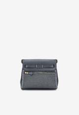 Mini Herbag Zip Retourne 20 in Ardoise Canvas and Hunter with Gold Hardware