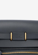 Mini Herbag Zip Retourne 20 in Ardoise Canvas and Hunter with Gold Hardware