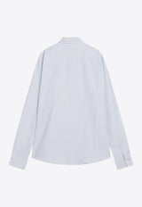 AMI PARIS Ami De Coeur Pinstripe Shirt Light Blue HSH763CO0087/R_AMI-475