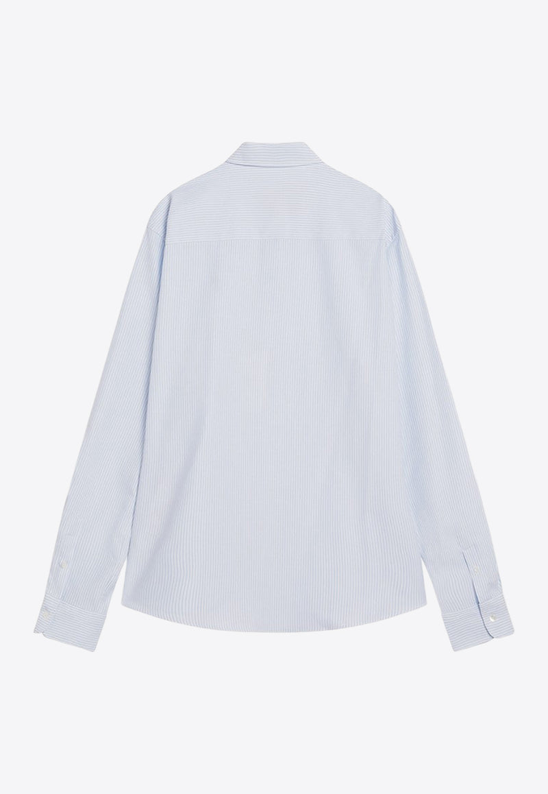AMI PARIS Ami De Coeur Pinstripe Shirt Light Blue HSH763CO0087/R_AMI-475