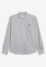 AMI PARIS Ami De Coeur Striped Shirt  Gray HSH763CO0087/S_AMI-039