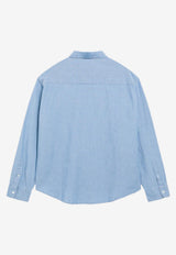 AMI PARIS Ami De Coeur Long-Sleeved Shirt Light Blue HSH822CO0221/S_AMI-484