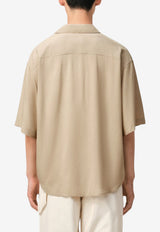AMI PARIS Ami De Coeur Short-Sleeved Boxy Shirt Beige HSH830.VI0036_BEIGE