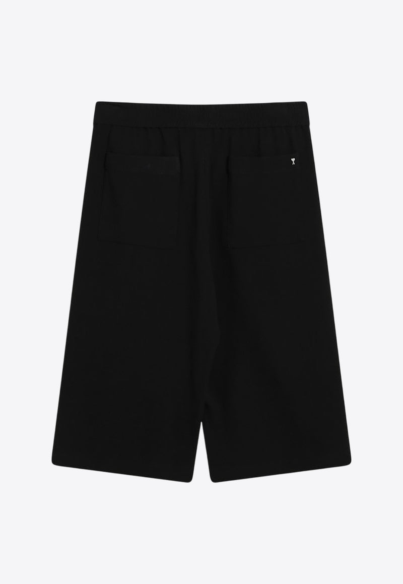 AMI PARIS Bermuda Wide Shorts Black HSO310CO0106/Q_AMI-001