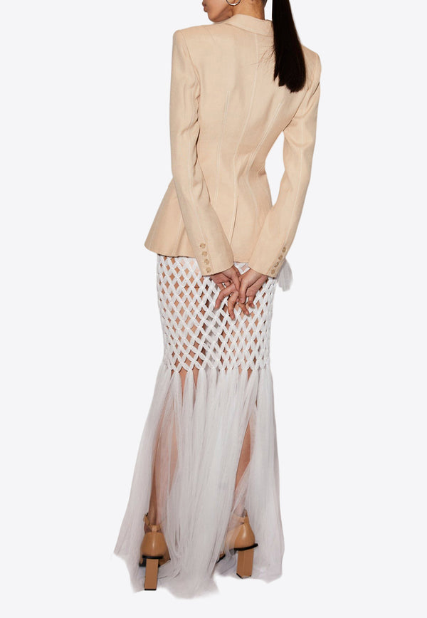 Huishan Zhang Catalina Crystal-Embellished Maxi Skirt HSS240213WHITE