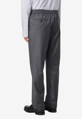 AMI PARIS Elastic-Waist Wool Pants Gray HTR226.WV0023_ANTHRACITE