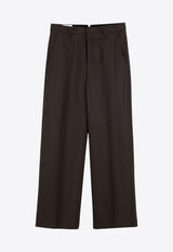 AMI PARIS Wide-Leg Wool Tailored Pants Brown HTR423WV0053/P_AMI-221