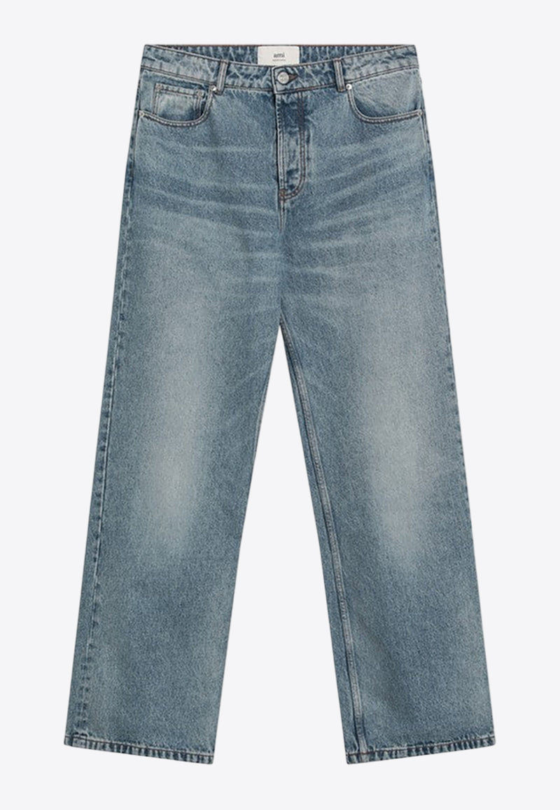 AMI PARIS Wide Faded Jeans Light Blue HTR450DE0046/R_AMI-480
