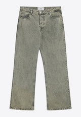 AMI PARIS Washed Wide-Leg Jeans Gray HTR450DE0064/Q_AMI-375