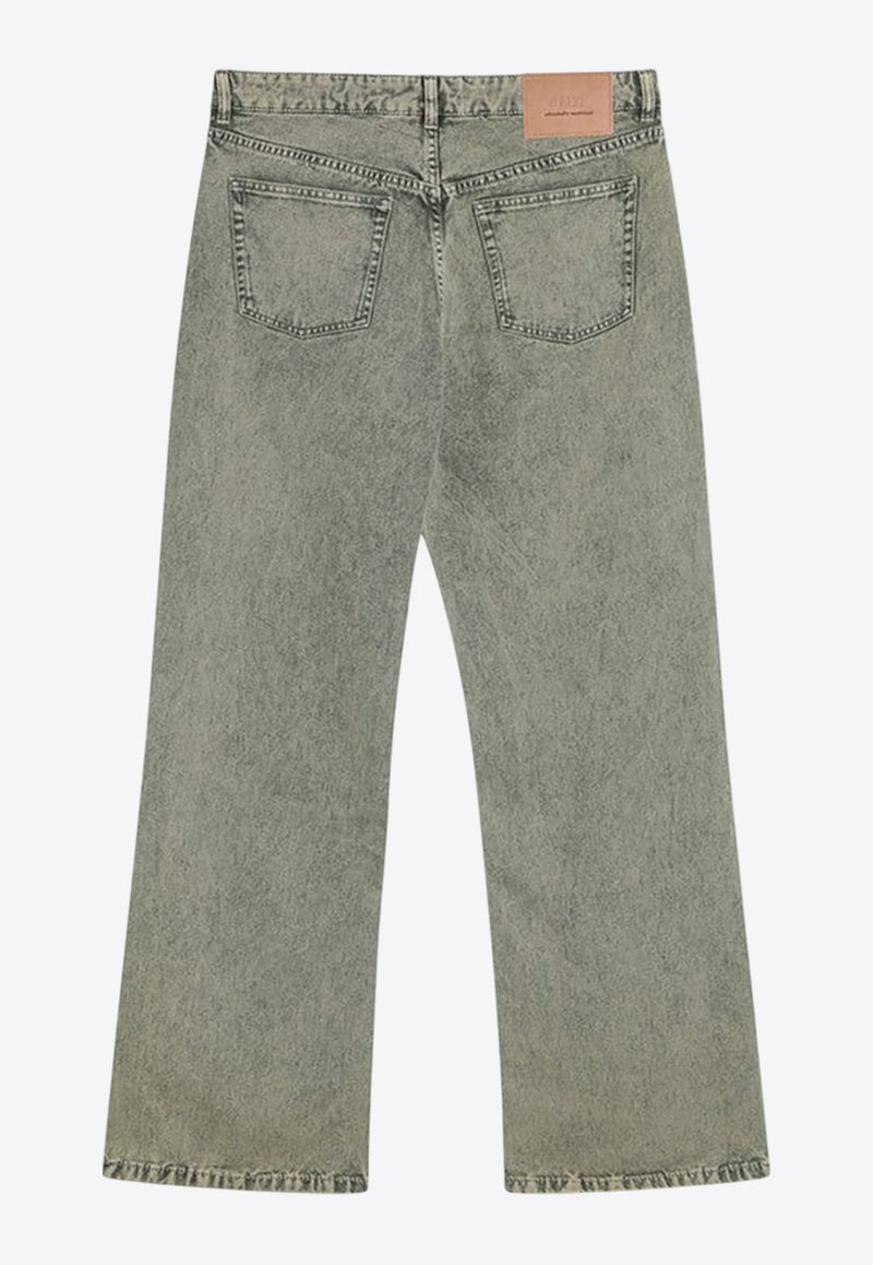 AMI PARIS Washed Wide-Leg Jeans Gray HTR450DE0064/Q_AMI-375