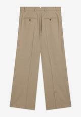 AMI PARIS Tailored Wool Pants with Pleats Beige HTR860WV0194/S_AMI-A036