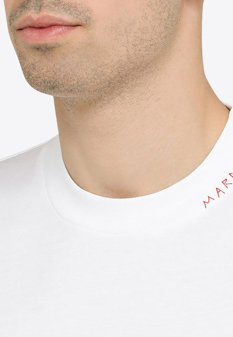 Marni Logo Embroidered Oversized Basic T-shirts - Set of 3 White HUMU0223X3UTCZ68/O_MARNI-00W01