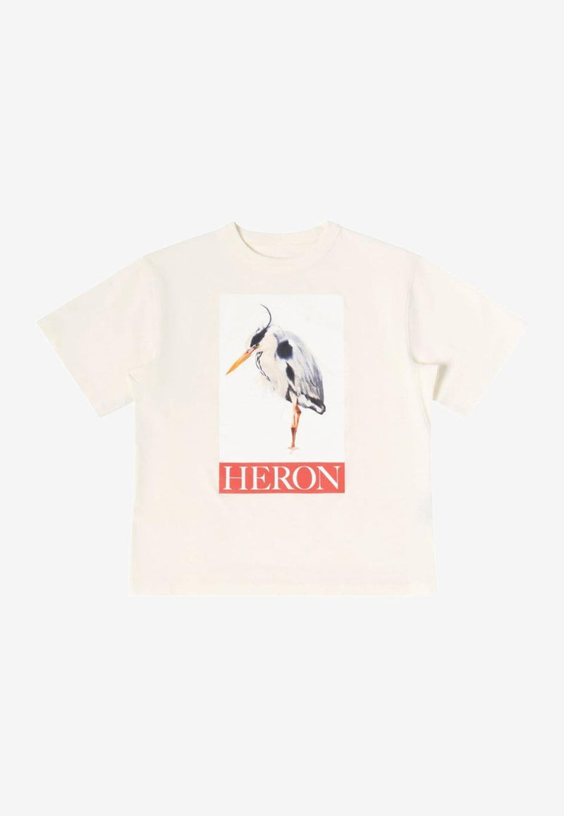 Heron Preston Bird Painted Crewneck T-shirt HWAA032F23JER0040425WHITE