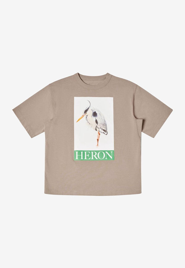 Heron Preston Bird Painted Crewneck T-shirt HWAA032F23JER0040955GREY