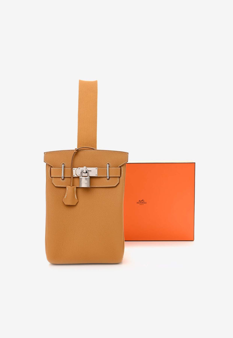 Hermès Hac A Dos PM Backpack in Naturel Sable Togo with Palladium Hardware