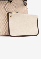 Hermès Herbag 31 in Beige Quadrille Toile and Ebene Hunter Leather with Gold Hardware