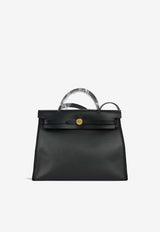 Hermès Herbag 31 in Noir Berline Toile and Hunter Leather with Gold Hardware