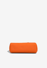 Hermès Herbag 31 in Orange Minium Toile and Fauve Vache Hunter Leather with Palladium Hardware