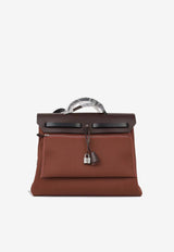 Hermès Herbag 39 in Rouge H Toile and Noir Vache Hunter with Palladium Hardware
