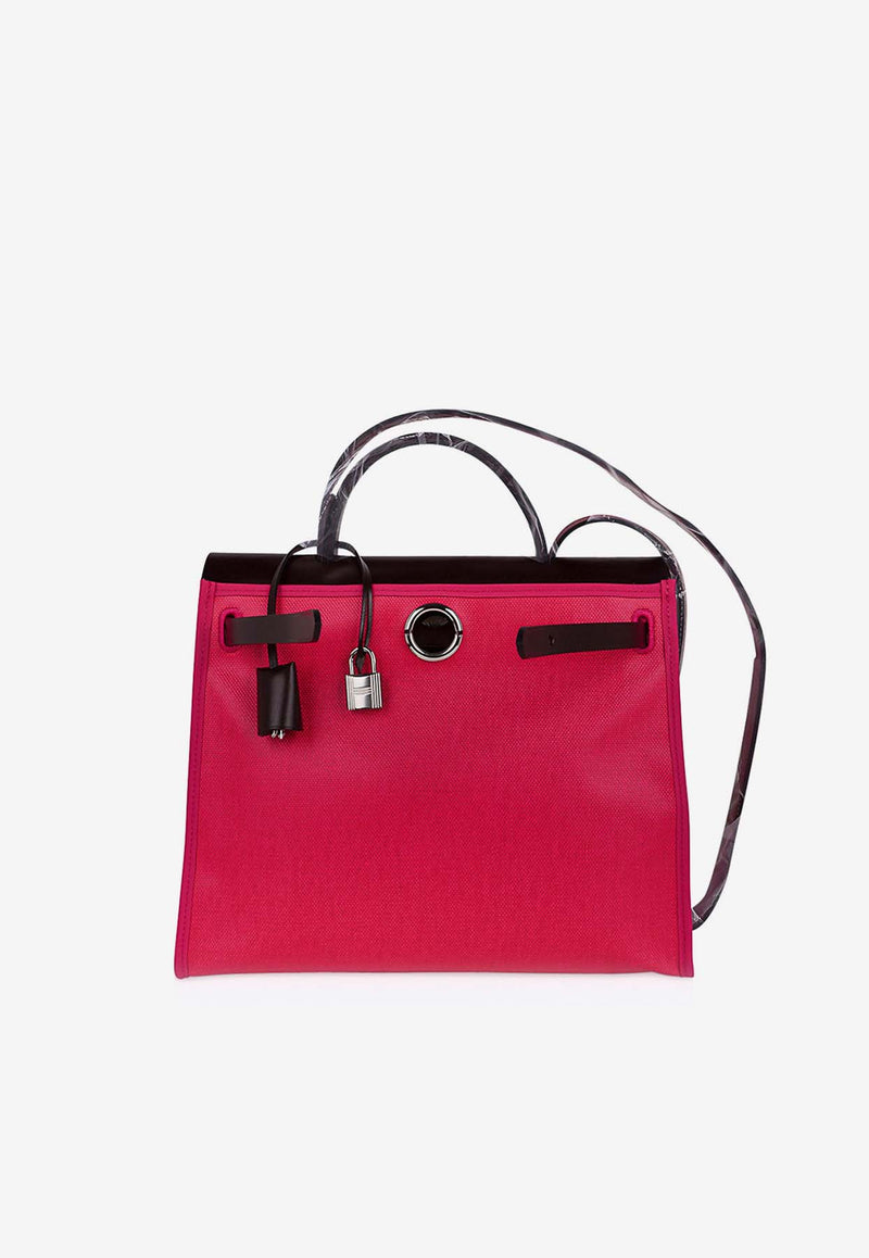 Herbag Zip Retourne 31 in Rose Shocking Toile Berline and Rouge