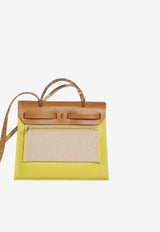 Hermès Herbag Zip Retourne 31 in Lime Toile Berline and Natural Sable Vache Hunter with Palladium Hardware