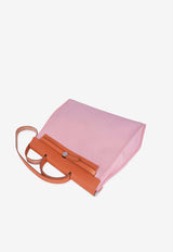 Hermès Herbag 39 in Rose Sakura Toile and Vache Hunter with Palladium Hardware