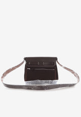 Hermès Mini Herbag Zip 20 in Ebene Toile and Hunter Leather with Palladium Hardware