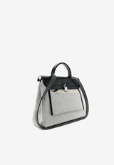 Hermès Herbag Zip Retourne 31 Circuit Rider Hobnailed in Black and Ecru H Plume Canvas with Palladium Hardware