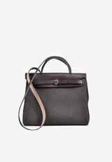 Herbag 31 in Ebene Toile and Vache Hunter Leather with Palladium Hardware