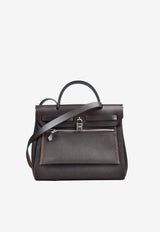 Herbag 31 in Ebene Toile and Vache Hunter Leather with Palladium Hardware