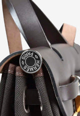 Herbag 31 in Ebene Toile and Vache Hunter Leather with Palladium Hardware
