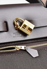 Herbag 31 in Ebene Toile and Vache Hunter Leather with Gold Hardware