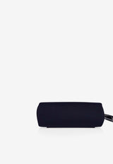 Herbag Zip Retourne 31 in Black Toile and Bleu Indigo Vache Hunter with Palladium Hardware
