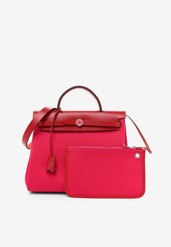 Herbag Zip Retourne 31 PM in Rose Mexico Toile Militaire and Rouge Piment Vache Hunter