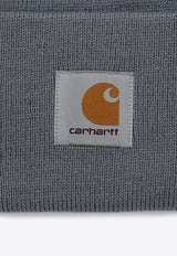 Carhartt Wip Logo Patch Ribbed Beanie Gray I020222PL/P_CARH-191XX