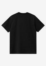 Carhartt Wip Chase Embroidered Logo Crewneck T-shirt Black I026391CO/P_CARH-00FXX