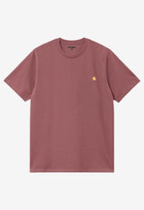 Carhartt Wip Chase Embroidered Logo Crewneck T-shirt Pink I026391CO/P_CARH-2BBXX