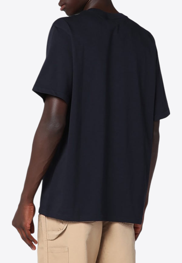 Carhartt Wip Logo Embroidered Crewneck T-shirt Navy I030434CO/R_CARH-1C
