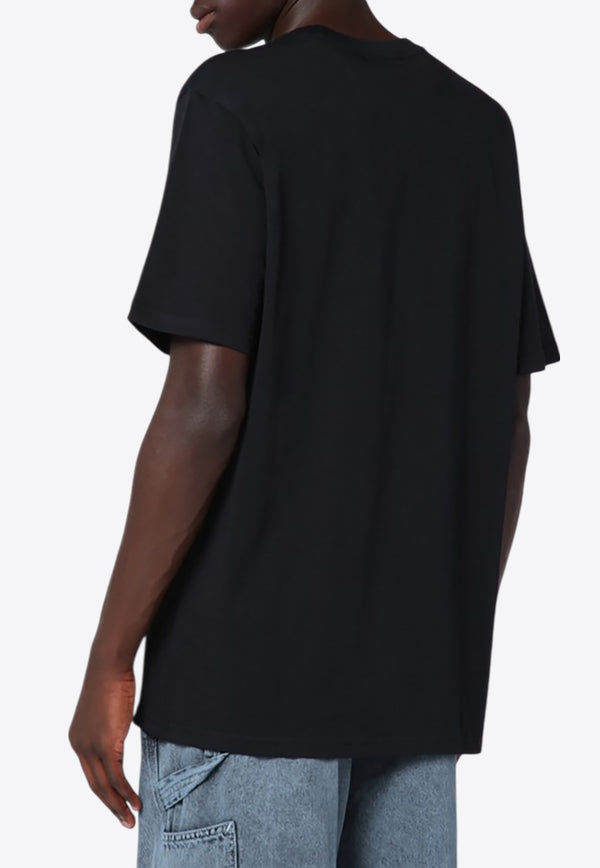 Carhartt Wip Logo Embroidered Crewneck T-shirt Black I030434CO/R_CARH-89