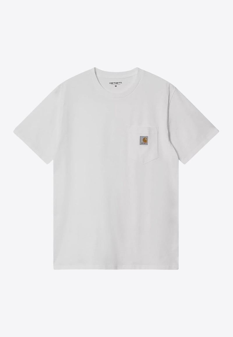 Carhartt Wip Logo Embroidered Crewneck T-shirt White I030434CO/R_CARH-02XX