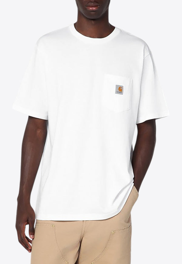 Carhartt Wip Logo Embroidered Crewneck T-shirt White I030434CO/R_CARH-02