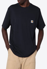 Carhartt Wip Logo Embroidered Crewneck T-shirt Navy I030434CO/R_CARH-1C