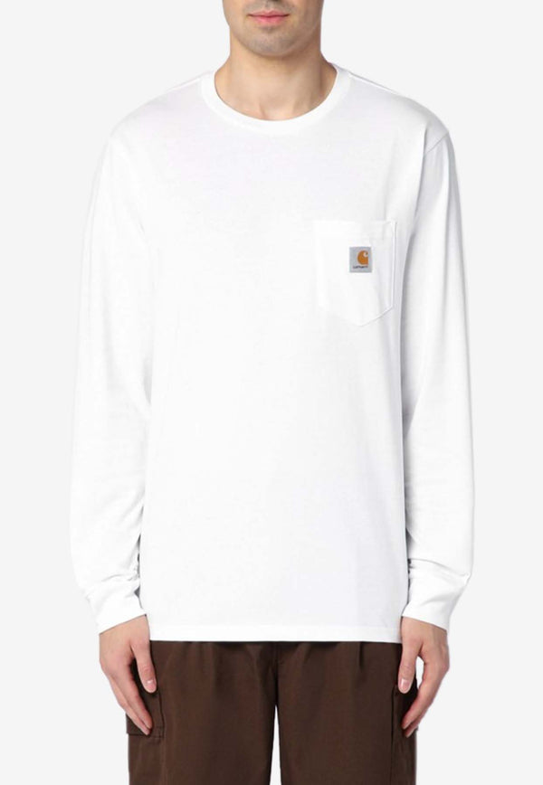 Carhartt Wip Logo Patch Pocket Long-Sleeved T-shirt White I030437CO/Q_CARH-02XX