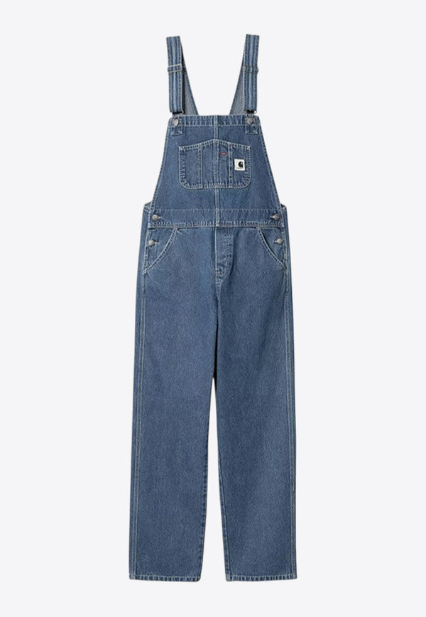 Carhartt Wip Logo Patch Bib Denim Dungarees Blue I031250DE_CARH-0106