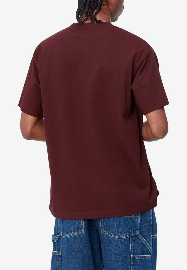 Short-Sleeved Bubbles Logo T-Shirt Carhartt Wip I032421BURGUNDY