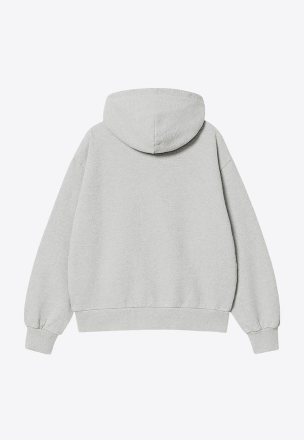 Carhartt Wip Casey Logo Embroidered Drawstring Hoodie Gray I032644CO/P_CARH-1DQXX