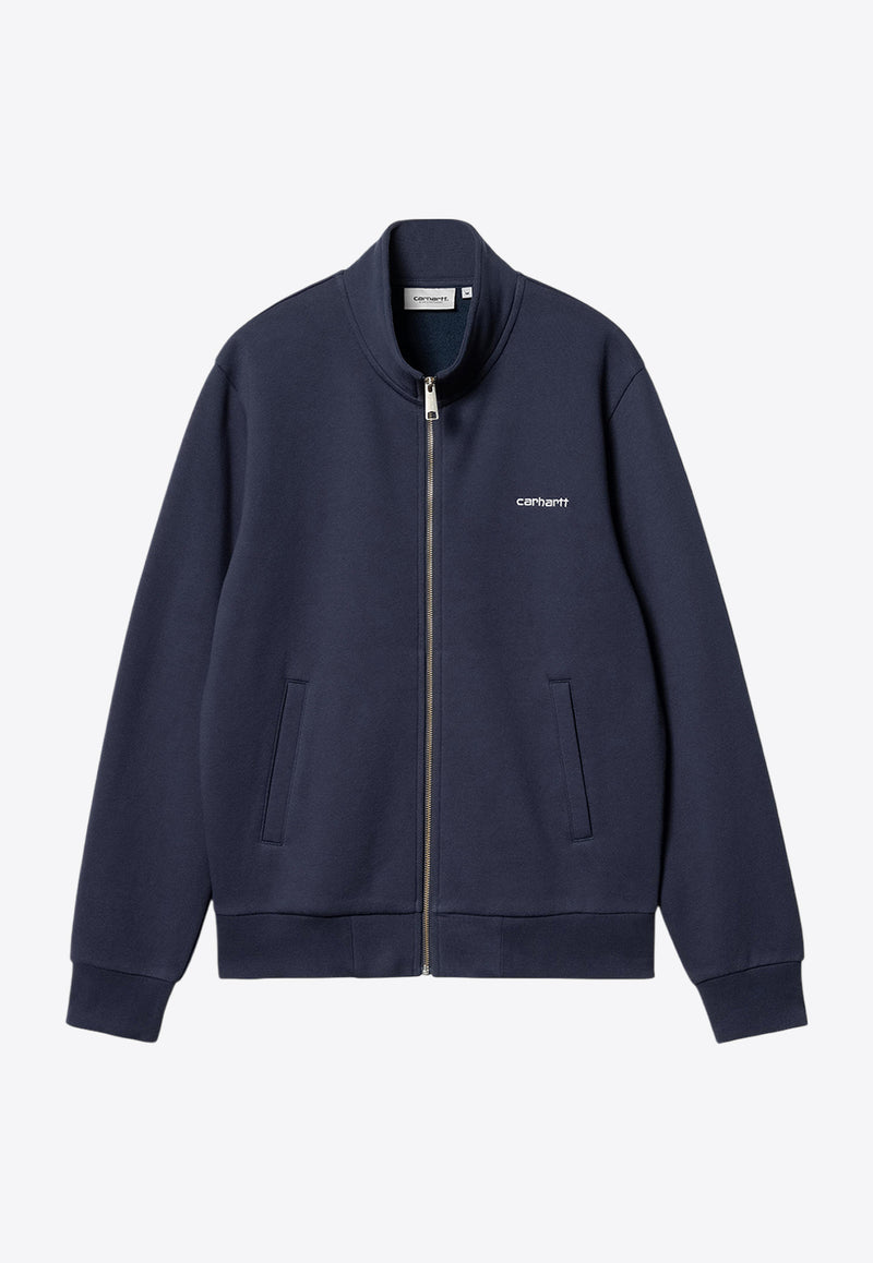 Carhartt Wip Script Embroidered Zip-Up Jacket Blue I033062NAVY