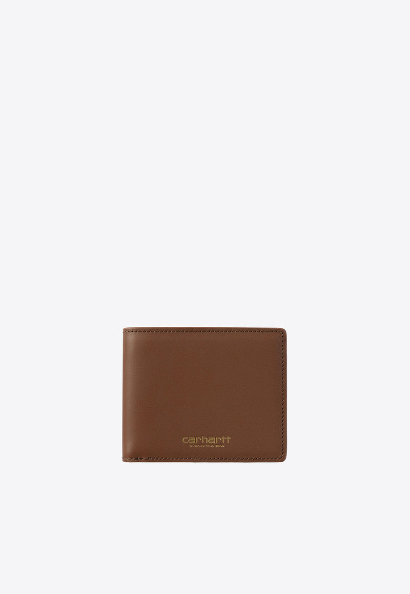 Carhartt Wip Vegas Logo Bi-Fold Leather Wallet Brown I033108BROWN